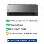 Aire Acondicionado LG Artcool Inverter 4500 Frigorías Color Negro