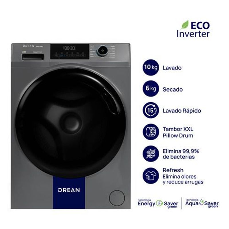 Lavasecarropas-Ecoinverter-10-Kg-Gris-Drean-Lscdr1006sg0