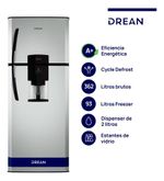 Heladera-Ciclica-Drean-Hdr370f61s-Dispenser-362lts-Gris