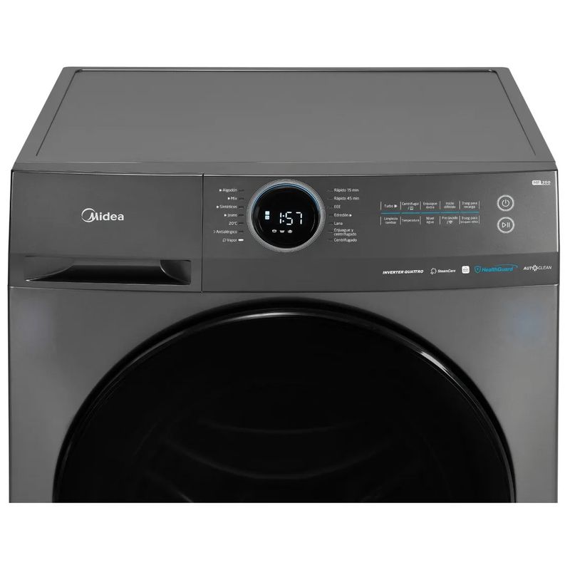 Lavarropas-Midea-Inverter-Smart-8kg-Mf200w80wb-t-a1-Titanio-Frontal