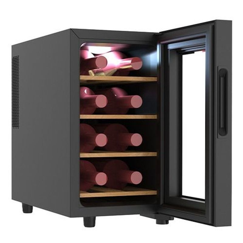 Cava-Vinos-Termoelectrica-Vondom-8-Botellas-Estantes-Madera
