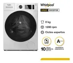 Lavarropas Automático Whirlpool Inverter 8kg Blanco Frontal