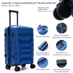 Valija Wanderlust Azul 20 Pulg Expandible Cerradura Cabina