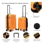 Set X 2 Valijas Wanderlust Naranja Rigidas 20 Y 24 Pulgadas